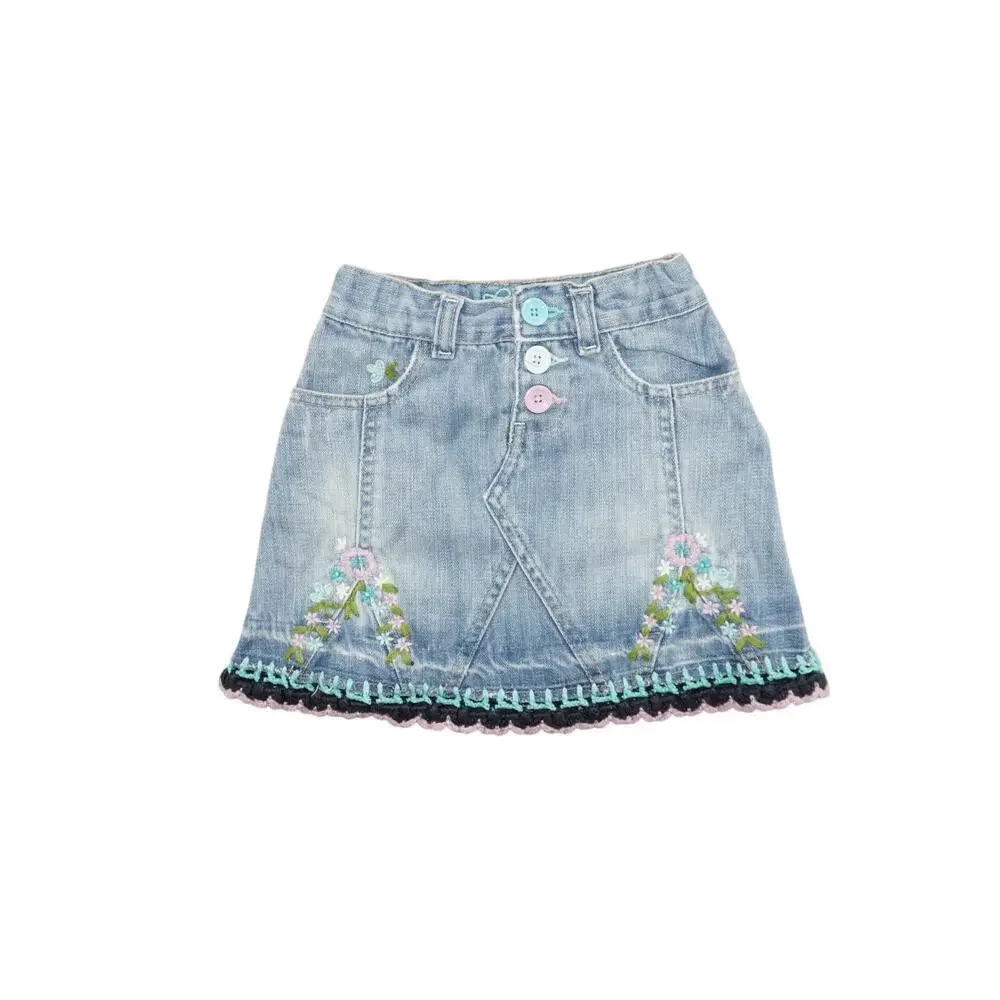 Baby GAP Embroidered Denim Skirt Toddler 3 Years